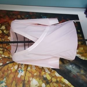 Pale pink dressy wrap top